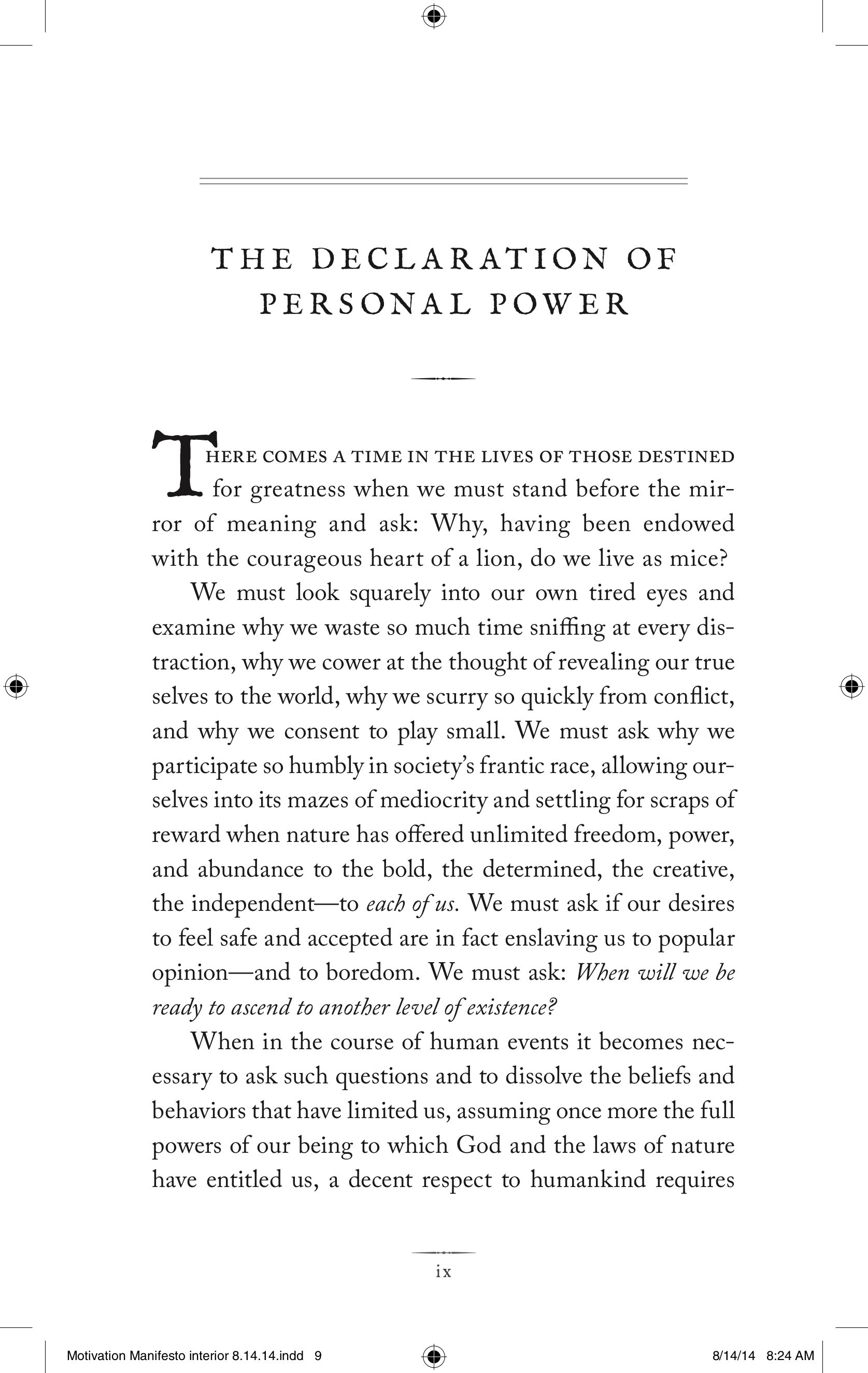 The Motivation Manifesto